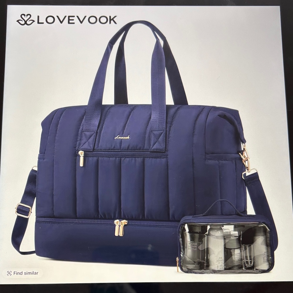 Lovevook Navy Blue Travel Bag with Accessories
